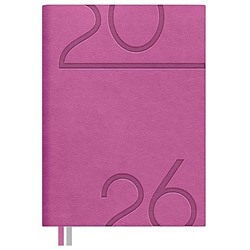 Ежедневник 2026 г. А6+ 352 стр. 70306 "ЛЕЗЕРЕТТО РОЗОВЫЙ. #ДУМАЙ КАК МИЛЛИАРДЕР" кожзам,2 ляссе Феникс