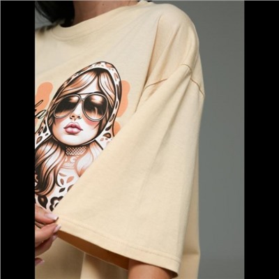 Футболка Амина (Бежевый матрёшка)