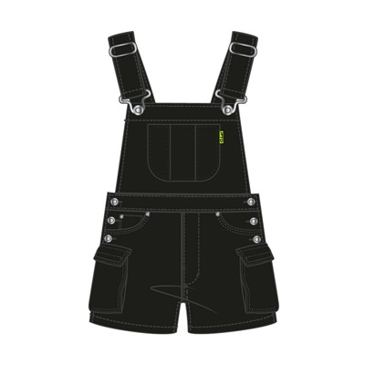 Полукомбинезон текстильный джинсовый для девочек