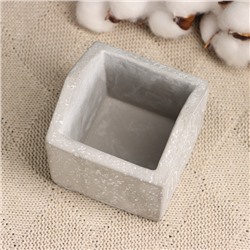 Фигурное кашпо для цветов «Дом», 8×8×8 см, керамика, серое