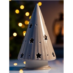 Светодиодная фигура «Ёлочка бежевая», 16.7×9.7×9.7 см, 1 LED, керамика, от батареек LR44×3, тёплый белый свет