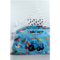 КПБ 1.5 поплин "Синий трактор" (70х70) рис. 16488-2/16438-1 Алфавит