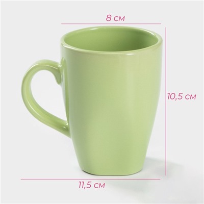 Кружка Доляна «Пастель», 280 мл, керамика, зелёная