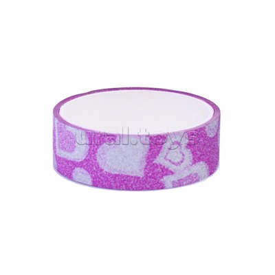 Клейкая лента декоративная блестящая с рисунком, полиэтиленовая основа 13 мкм, 15 ммx3 м, картонная втулка, в пластиковом блистере, цвет ассорти, микс дизайнов