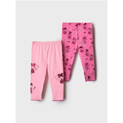 Брюки детские трикотажные для девочек (легинсы), 2 пары в комплекте