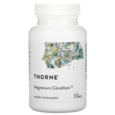 Thorne Research, Magnesium Citramate, добавка с магнием, 90 капсул