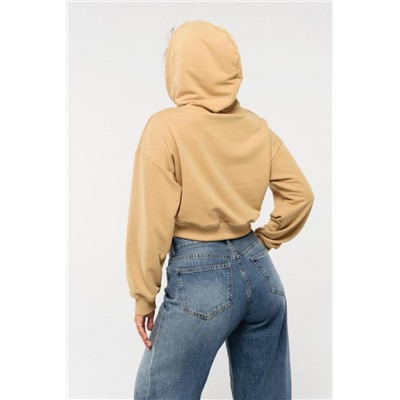 Свитшот 1 оверсайз короткий (Кэмел)