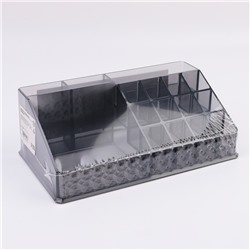 Органайзер для хранения косметики, 16 секций, 12.5×21.5×8 см, чёрный
