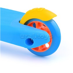 Самокат 3-х кол., голубой, светящиеся колёса, PVC, ABEC 7, в коробке