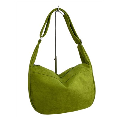 Женская сумка из искусственной замши, цвет светло зеленый