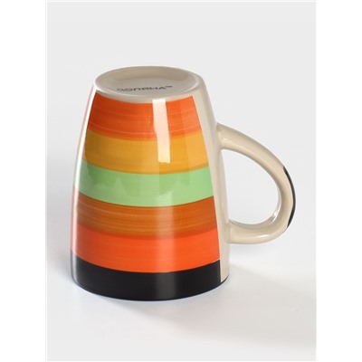 Кружка Доляна «Индия», 300 мл, керамика, оранжевая