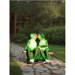 Садовая фигура из полистоуна «Лягушки на лавочке», 32×20×30 см