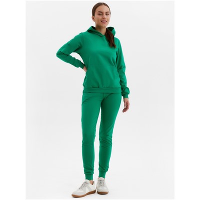 Костюм с начёсом женский (толстовка, брюки) Tusi, размер 44, зелёный