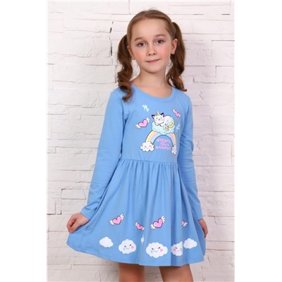 Платье В облаках дл. рукав детское (Голубой)