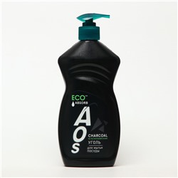 Средство для мытья посуды AOS, гель на растительной основе, уголь, 450 г