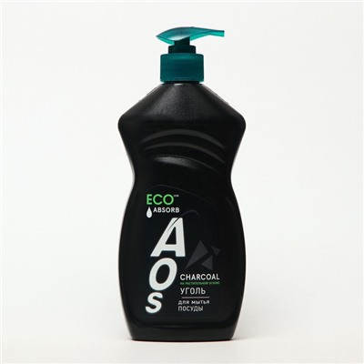 Средство для мытья посуды AOS, гель на растительной основе, уголь, 450 г