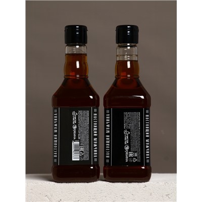 Подарочный набор «Крутой мужик», гель для душа во флаконе виски, шампунь и мочалка лента, Чистое счастье