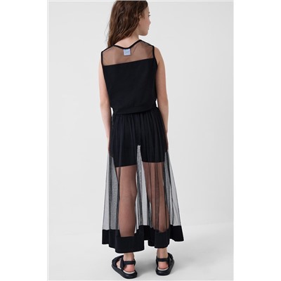 Комплект трикотажный для девочек: фуфайка (футболка), юбка-шорты PLAYTODAY, 1240339