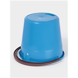 Ведро хозяйственное со сливом, 10 л, d=28 см, h=24 см, пластик, голубое