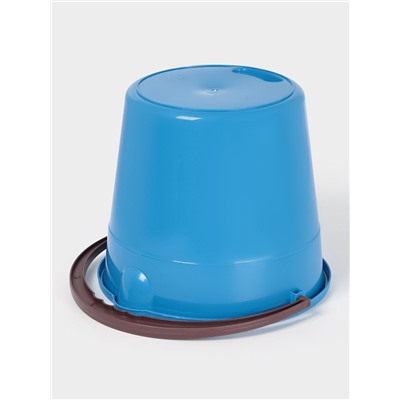 Ведро хозяйственное со сливом, 10 л, d=28 см, h=24 см, пластик, голубое