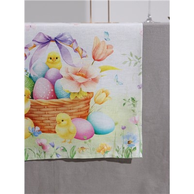 Дорожка на стол Этель «Пасхальный цветок», 50×150 см, 100% хлопок, рогожка 160 г/м²