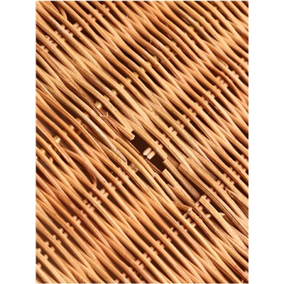 УЦЕНКА Корзинка прямоугольная с крышкой и тканевым подкладом, 33×22×15 см, ротанг