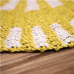 Ковёр на пол круглый пластиковый «Кольца», 80 см, пластик, жёлтый