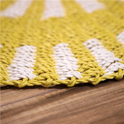 Ковёр на пол круглый пластиковый «Кольца», 80 см, пластик, жёлтый