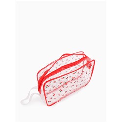 Косметичка для бассейна «Вишня», с ручкой, на молнии, пвх, прозрачная