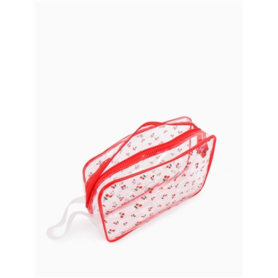 Косметичка для бассейна «Вишня», с ручкой, на молнии, пвх, прозрачная