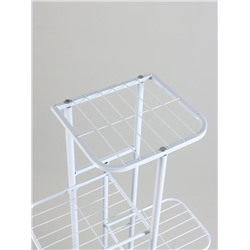 Подставка для цветов Greengo, 8 полок, 43×22×141 см, напольная, металл, белая
