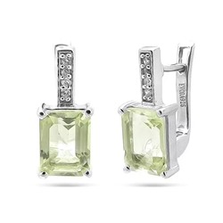 Серьги из серебра зеленый аметист, Вилора