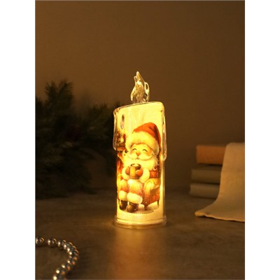 Свеча светодиодная 15х5 см Дед Мороз / DM-15 /уп 12/192/ новогодняя