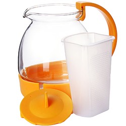 26171-2 Заварочный чайник ЖЕЛТЫЙ стекло 1,25л ситоMB(х36)