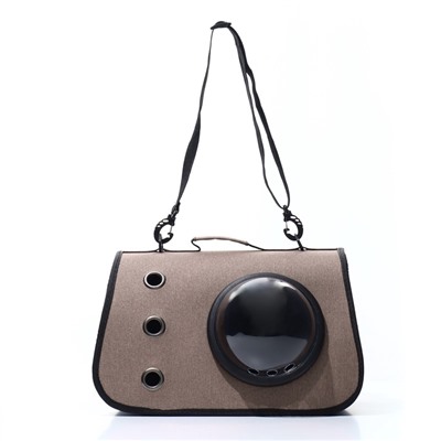 Сумка - переноска для животных, 40×26×26 см, с иллюминатором, коричневая