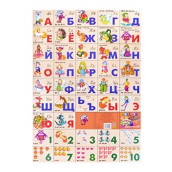 Плакат. Азбука русская разрез + счет. Сказочная 550*770