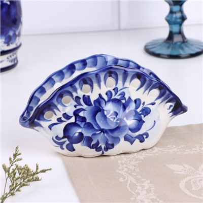 Салфетница фарфор гжель «Ракушка»