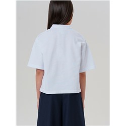 Джемпер трикотажный с воротником поло для девочек