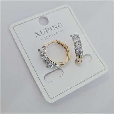 Серьги коллекция "Xuping" покрытие позолота, вставка: фианиты, арт.004.073