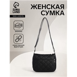 Сумка женская кросс-боди на молнии, 22×8×18 см, чёрная