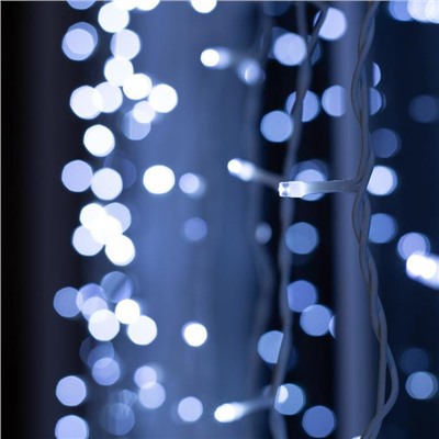 УЦЕНКА Гирлянда «Занавес», 2×3 м, IP44, УМС, 760 LED, 220 В, белая нить, свечение белое