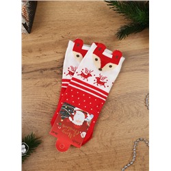 Носки р. 35-40 Новый год короткие / L819 / уп 10/1200/ ОДНА ПАРА/ МАРКА