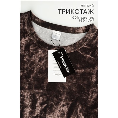 Женская удлиненная футболка с разрезами Happyfox