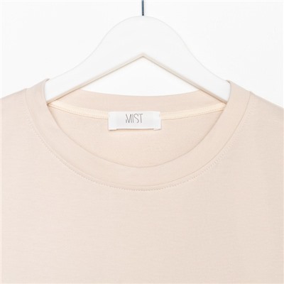 Костюм женский (толстовка, шорты) MIST, размер 44-46, бежевый