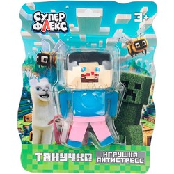 Игрушка антистресс тянучка "Пиксельный персонаж в синем свитере" блистер, Супер Флекс