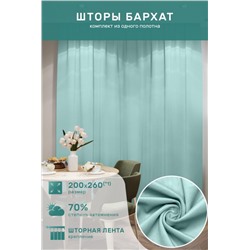 Штора бархат 59501 (Бирюзовый)
