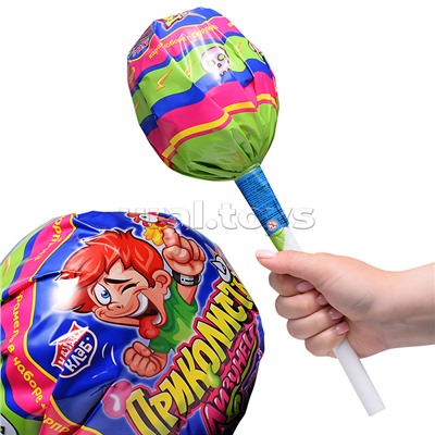 Карамель на палочке с подарком "Лизунец MAXI Приколисты" 112гр*24шт.