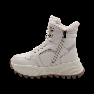 Ботинки на меху В127 бежевые п/п