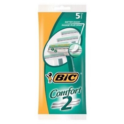 Станок для бритья одноразовый BiC-2 Comfort с 2 лезвиями и увлажняющей полосой (5 шт.)