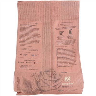Grab Green, Stoneworks, моющие средства для стирки, лепесток розы, 50 загрузок, 1,65 фунта (750 г)